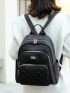 Quilted Pattern Pocket Front Backpack