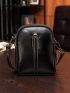 Minimalist Dome Bag Mini Black Zipper Vintage