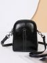 Minimalist Dome Bag Mini Black Zipper Vintage