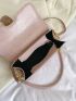 Minimalist Square Bag Buckle Decor Flap Elegant