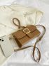 Minimalist Square Bag Buckle Decor Flap Elegant