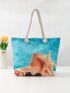 Sea Creature Graphic Shoulder Tote Bag Oversized