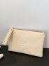 Crocodile Embossed Square Bag Studded Decor Zipper Medium