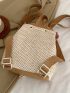 Tassel Decor Straw Bag Small Drawstring Design Vacation