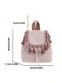 Tassel Decor Straw Bag Small Drawstring Design Vacation