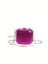 Mini Minimalist Box Bag Metallic Funky Chain Strap