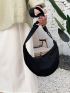 Minimalist Hobo Bag Medium Zipper Black Unisex