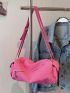 Minimalist Crossbody Bag Large Capacity Zipper Pink