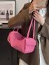 Minimalist Crossbody Bag Large Capacity Zipper Pink