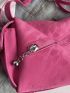 Minimalist Crossbody Bag Large Capacity Zipper Pink