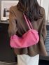 Minimalist Crossbody Bag Large Capacity Zipper Pink