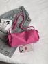 Minimalist Crossbody Bag Large Capacity Zipper Pink