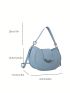 Minimalist Hobo Bag Small Flap Blue Pu