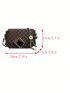 Mini Geometric Pattern Square Bag Flap Chain Strap