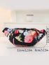 Medium Fanny Pack Flower Pattern Adjustable Strap For Daily