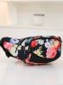 Medium Fanny Pack Flower Pattern Adjustable Strap For Daily