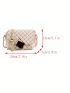 Mini Novelty Bag All Over Print Metal Decor Flap Chain Strap