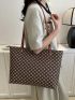 Medium Shoulder Tote Bag All Over Print Elegant For Work