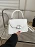 Mini Square Bag Solid Color Top Handle Flap Chain Strap