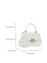 Mini Square Bag Solid Color Top Handle Flap Chain Strap