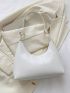 Crocodile Embossed Hobo Bag White Fashionable Shoulder Bag For Work