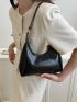 Crocodile Embossed Hobo Bag Black Elegant With Zipper For Work