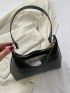 Crocodile Embossed Hobo Bag Black Elegant With Zipper For Work