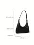 Crocodile Embossed Hobo Bag Black Elegant With Zipper For Work