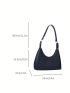 Crocodile Embossed Hobo Bag Black Elegant With Zipper For Work