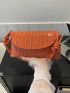 Crocodile Embossed Square Bag Orange Fashionable Flap