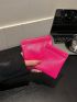 2pcs Hot Pink Coin Purse Waterproof Make Up Bag Key Lipstick Data Cable Storage Pouch