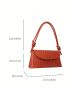 Crocodile Embossed Square Bag Orange Fashionable Flap