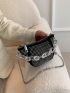 Mini Evening Bag Glamorous Rhinestone Decor Chain Zipper