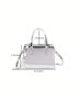 Small Square Bag Double Handle Adjustable Strap PU