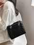 Mini Square Bag Quilted Detail Chain PU