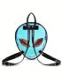 Fashionable Holographic Alien Design Backpack For Women, Clear Bag