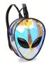 Fashionable Holographic Alien Design Backpack For Women, Clear Bag