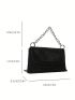 Mini Square Bag Chain Decor Flap Polyester