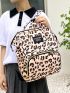 Leopard Pattern Classic Backpack Waterproof Adjustable Strap