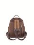 Solid Color Classic Backpack Zipper Adjustable Strap