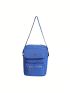 Mini Square Bag Oxford Zip Front Blue