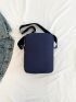 Mini Square Bag Oxford Zip Front Navy Blue