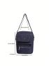 Mini Square Bag Oxford Zip Front Navy Blue