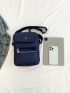 Mini Square Bag Oxford Zip Front Navy Blue