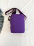 Mini Square Bag Oxford Purple Zip Front