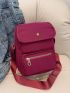 Mini Square Bag Oxford Zip Front Burgundy