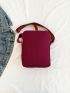 Mini Square Bag Oxford Zip Front Burgundy