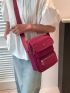 Mini Square Bag Oxford Zip Front Burgundy