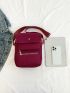 Mini Square Bag Oxford Zip Front Burgundy