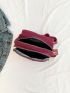 Mini Square Bag Oxford Zip Front Burgundy